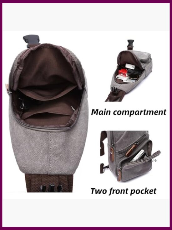 Waterproof Canvas Backpack with USB Port for Hiking Travel Work